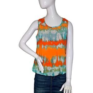 BCX Top Water Color Sleeveless Size M Elastic Waist Full Lining Pullover